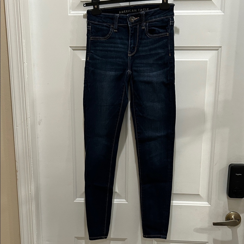 American Eagle Outfitters Women's High Rise Dark Indigo Jeans